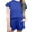 Blue, variant on Women's Short Sleeve Tops Women's two-piece shorts short-sleeved tops casual set of shorts summer sportswear suit sportswear suit Ndbuld Army Green XL