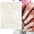 thumbnail image 4 of 6 Sheets Gold Nail Art Stickers Decal,Line Nail Stickers 3D Metallic Self-Adhesive Nail Decals Holographic Wave Stripe Lines French Nail Art Design for Women Acrylic Nails Supplies DIY Nail Decoration, 4 of 4