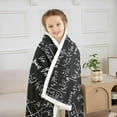 thumbnail image 4 of Math Theme Fleece Mathematical Formula Throw Blanket Stripe Numbers Sherpa Blanket for Couch Bed Sofa Black White Fuzzy Room Decor Plush Twin 60"x80", 4 of 8