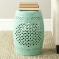 thumbnail image 2 of Safavieh Quatrefoil Ceramic Garden Stool in Light Blue, 2 of 2