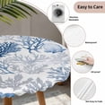 thumbnail image 5 of Navy Blue Coral Round Fitted Tablecloth with Elastic Edge, Waterproof Table Cloth Table Cover for 55"-60" Tables, Summer Beach Coastal Ocean Nautical Tablecloths for Dining Picnic Indoor Outdoor, 5 of 9