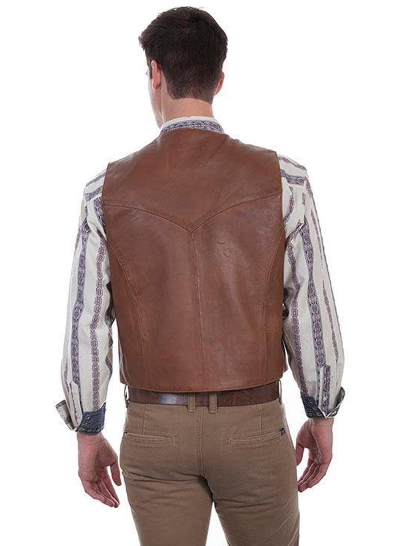 Scully 507-15-L-4XT Men Open Range Vest, Saddle Tan - 4XL Tall
