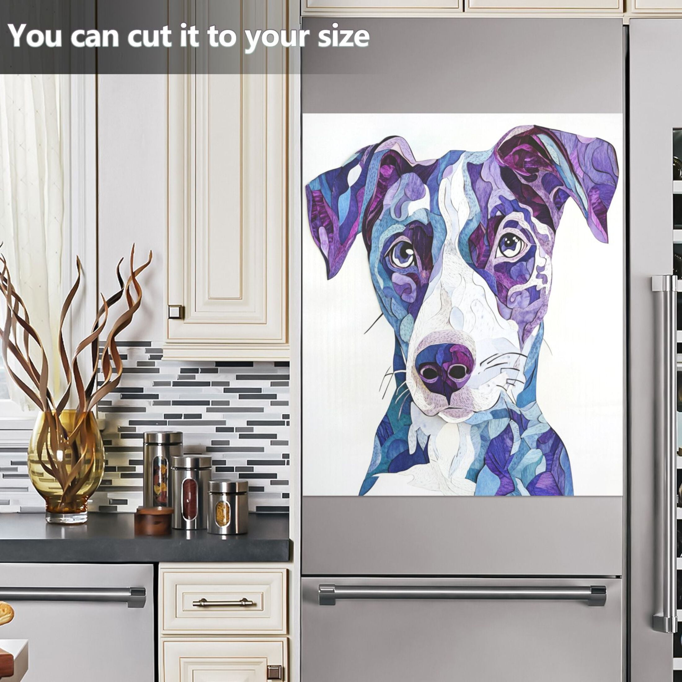Dishwasher Magnetic Sticker 23x26 Inch Refrigerator Magnetic Sticker Washing Machine Magnetic Sticker Kitchen Panel Magnetic Sticker Home Decor Blue Cool Dog