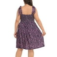 thumbnail image 5 of HDE Womens Plus Size Romper Dress with Built in Shorts & Pockets Black Watercolor Floral 3X, 5 of 7