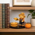 thumbnail image 4 of BingTong Fall Harvest Tealight Candle Holder, Resin Mummy & Scarecrow Figurine with Roasting Corn Marshmallow Stick, Mini Bonfire Base Halloween Thanksgiving Desktop Decor Ornament, 4 of 6