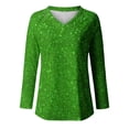 thumbnail image 4 of Charella Long Sleeve Shirts for Women Fashion Printed Crew Neck Tunic Shirts Casual Loose Fit Basic Tee (XL, Green), 4 of 4