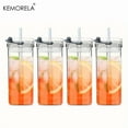 thumbnail image 2 of 4/6PCS Portable Drinking Cups 380ml/500ml Heat Resistant Glass with Lid and Straw Suitable for Iced Coffee Juice Milk, 2 of 9