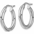 thumbnail image 2 of 10K White Gold Jbsp's Polished Hoop Earrings (21.6 X 20) Made In Italy 10le504w, 2 of 5