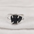 thumbnail image 3 of Natural Black Tourmaline Ring, Rough Tourmaline Ring, October Birthstone, 2 Hammered Band, 925 Sterling Silver, Womens Ring, Christmas, Thanksgiving, Handmade, Statement Jewelry, Raw Gemstone Jewelry, 3 of 5