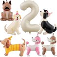 thumbnail image 2 of Yanonmyfd 7pcs Dog Balloon Set – Dog 2nd Birthday Decorations Cute Puppy Foil Mylar Animal Balloons with Number 2 for Dog Themed Birthday Party Baby Shower,Number 3, 2 of 12