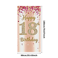 thumbnail image 3 of Pink Sparkly Happy 18th Birthday Backdrop Banner with Glittery Accents and Confetti Decorations Party Supplies Photography Props for Birthday Party Decor Birthday Decoration, 3 of 7