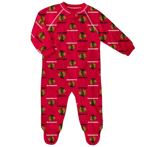 Barboteuse Raglan Logo Chicago Blackhawks pour Bébé - Taille 24 Mois