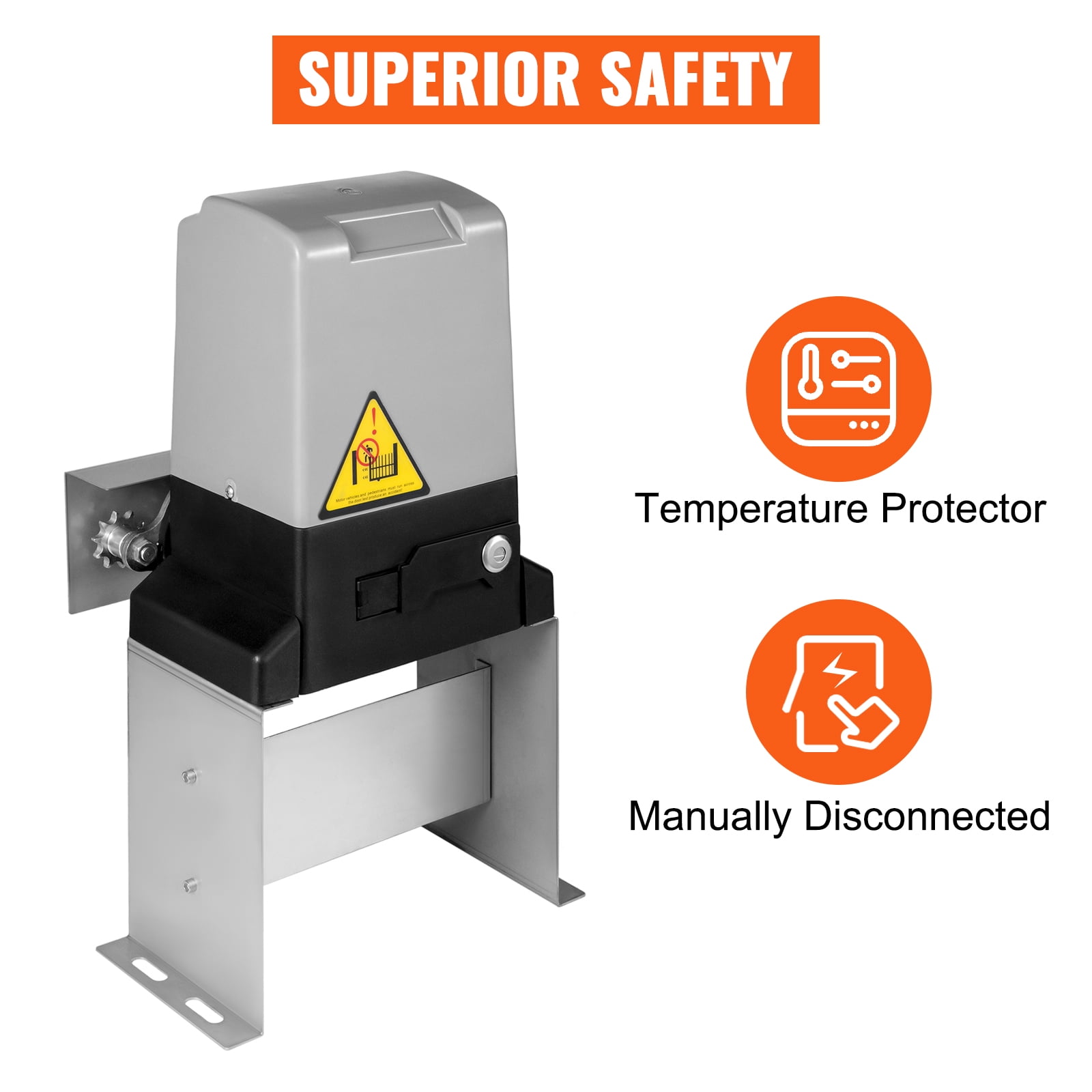 KFFKFF Automatic Gate Opener 3300lb with Infrared Security Photocell Sensor with 2 Remote Controls Sliding Gate Opener Move Speed 43ft Per Min