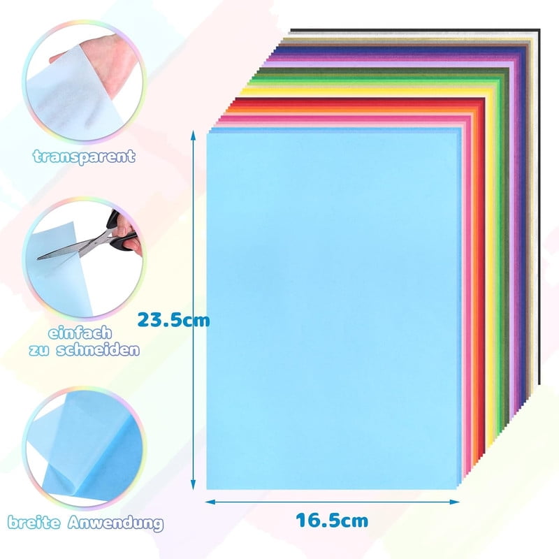 Naler Rainbow Tissue Paper Bulk for Crafts, 360 Sheets 36 Colors Art Tissue for Holidays Christmas Halloween Gift Wrap DIY Flower Pom Pom (24 x 17 cm)