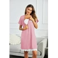 thumbnail image 6 of Ekouaer Women's Sleep Dress Short Sleeve Sleepwear Comfy Button Down Sleepshirt with Chest Pocket, 6 of 7