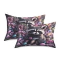 thumbnail image 2 of Dailycode Satin Pillow Case King Silk Pillow Cover for Hair and Skin Envelope Closure Raccoon Egg Flower 20"x40", 2 of 9