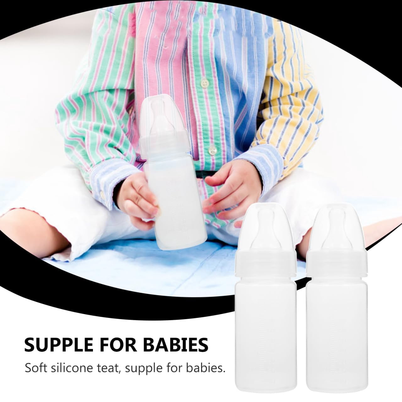 ABCISI 15 Pcs Newborn Disposable Milk Bottles Babies Supple Milk Bottles Classic Clear Neck Bottles (White)