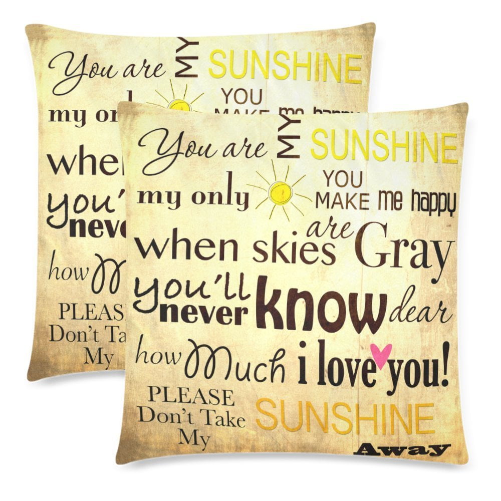 YOU ARE MY SUNSHINE letter linen Throw Pillow Case Home Decorative Cover Cushion 