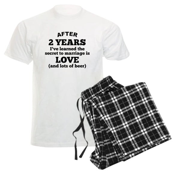 CafePress - 2 Years Of Love And Beer Pajamas - Men's Light Loose Fit Cotton Pajama Set