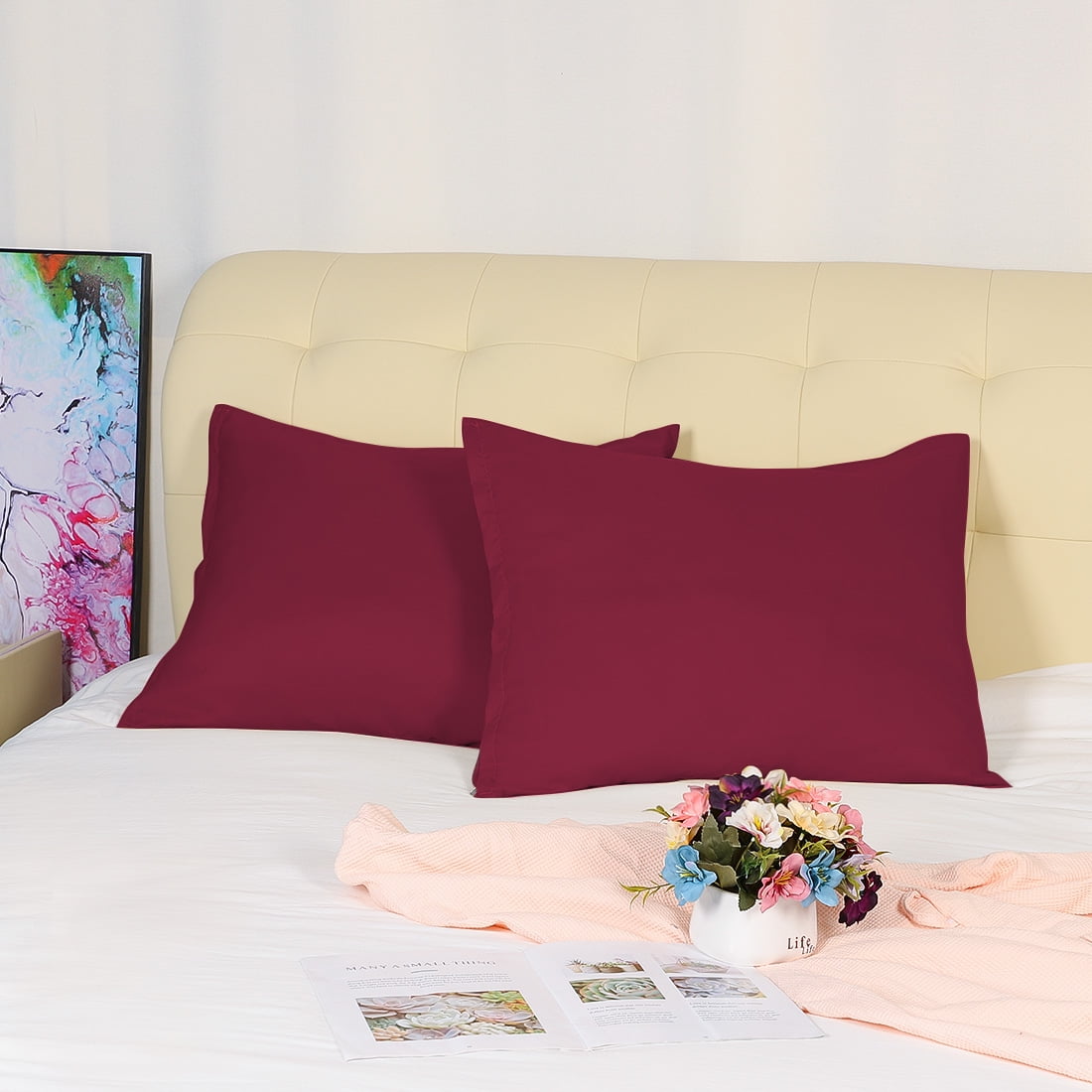 2 Pack Pillow Cases Cover 1800 Microfiber Pillowcases with Zipper - Walmart.com