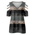 thumbnail image 2 of Gibobby Camiseta Powerblend con Cuello en V Top manga larga con cremallera y cuello redondo otoño e invierno Top mujer transfronterizo comercio exterior estamp(Negro,XL), 2 of 4
