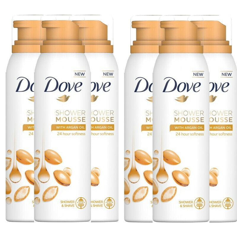 6 Pack Dove Shower Mousse with Argan Oil, 200ml