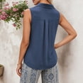 thumbnail image 2 of CUSTG Casual Blouses For Women Simple Solid Color Sleeveless Collared Blouse Button Down Shirt Lightweight Summer Tops Work Classic Dailywear, 2 of 5
