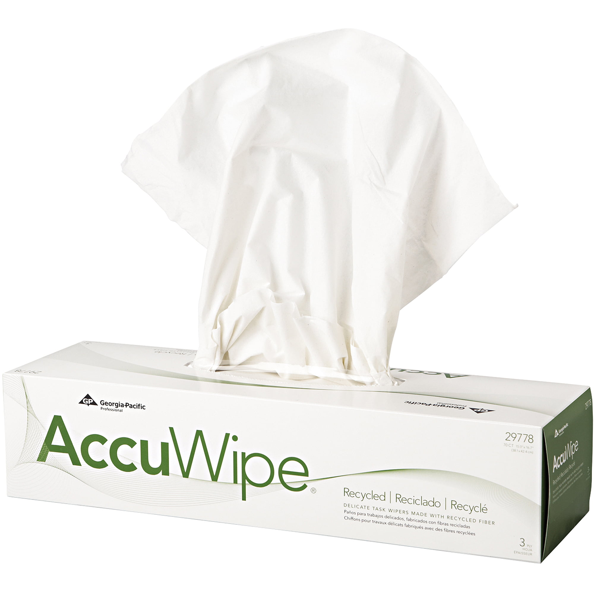 12.4 Length x 10 Width AccuWipe 29734//03 White Recycled 1-Ply Delicate Task Wiper 20 Packs of 188 188-Count Pack