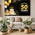 thumbnail image 6 of LUUFILx Gold Themed 50th Birthday Banner Happy Birthday Cheers to 50 Years Background Party Supplies Photography Props Birthday Decoration Backdrop Party Decorations, 6 of 8