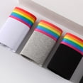 thumbnail image 5 of zeranth Men Briefs Mid Waist Elastic Rainbow Color Anti-septic U Convex Contrast Color No Constraint Casual Men Underpants Sport Underwear, 5 of 7