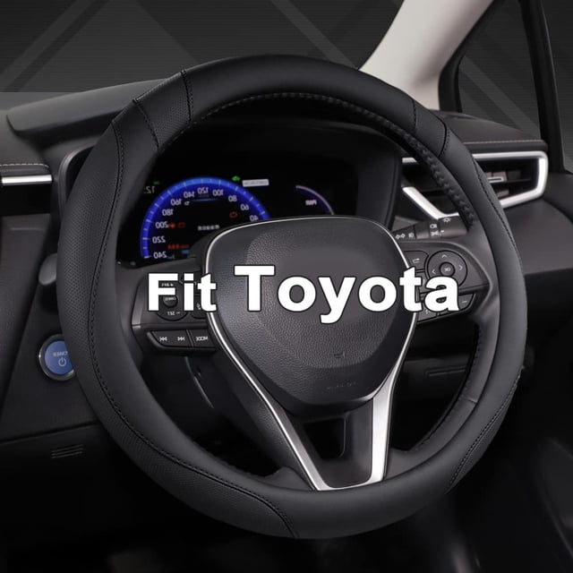 West Llama Funda personalizada para volante de coche para Toyota Tacoma 4Runner Tundra Sequoia 15.5-16 pulgadas (negro-tamaño grande)