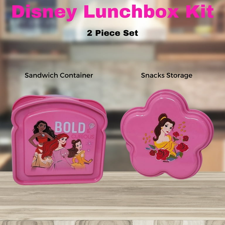 Disney Princess Lunch Box Set for Girls, Kids - Bundle with Princess School Lunch Bag with Pink Water Bottle, Princess Stickers, More | Disney