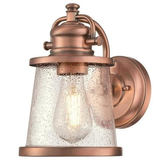 Open Box Westinghouse Lighting 6361000 1 Light Wall Fixture with Clear Seeded Glass, Washed Copper