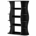 thumbnail image 5 of Yardi Yarda Modern Curved-Shape Black Bookshelf, Decorative Display Storage Unit, Storage Rack for Indoor as Warehouse, Black, 5 of 5