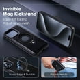 thumbnail image 6 of Dteck Case for iPhone 13 Pro Max ,Shockproof Leather Magnetic Mag Safe Case Hybrid Rubber Built-in invisible Mag Kickstand Cover,Black, 6 of 6