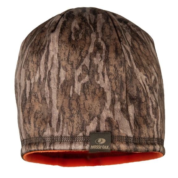 Mossy Oak Bottomland Men's Reversible Fleece Beanie Hat, One Size Fits Most