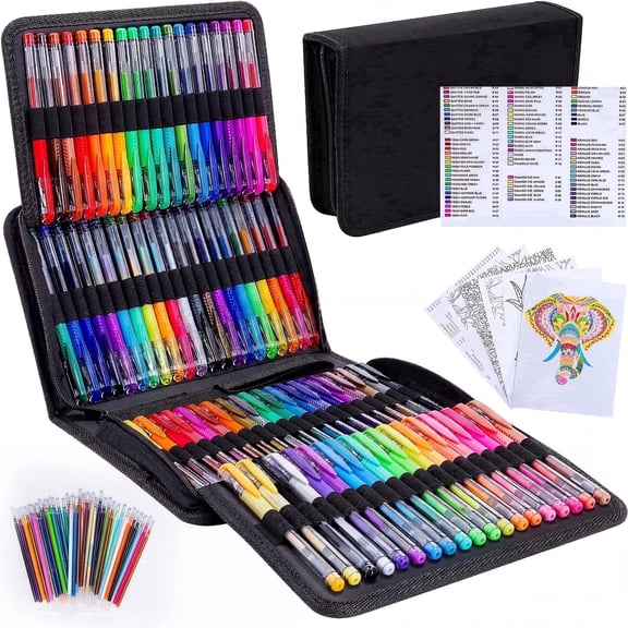 Fenmay 160 Pack Glitter Gel Pens 80 Pack Gel Pens with 80 Refills for Adult Coloring Books, Vibrant Colors Fine Point Gel Pen Set for Drawing, Doodling, Crafts, Scrapbooking & Journaling