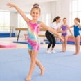 thumbnail image 5 of Girls Gymnastics Leotards Sleeveless U Shape Neck, Sparkly Dance Unitards with Shorts and Hair Toddler Leotard for 3-12 Years, 5 of 12