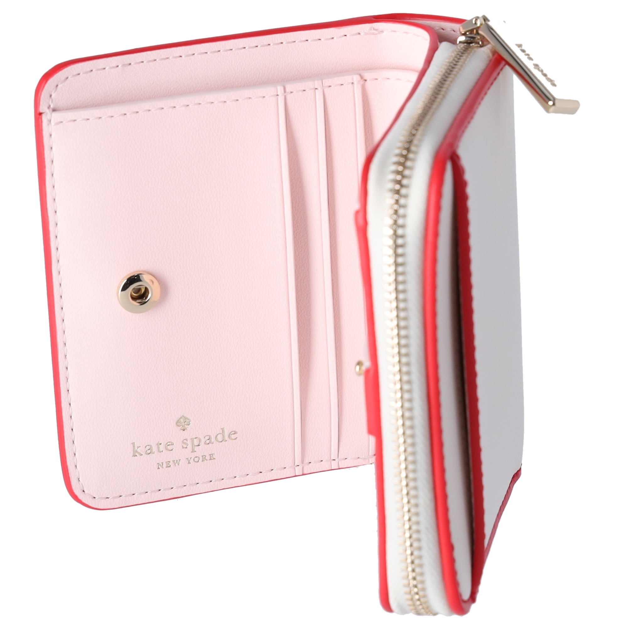Kate Spade 3D Strawberry Dreams Small Zip Around Bifold Wallet Cream Multi Walmart