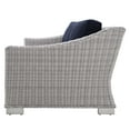 thumbnail image 6 of Lounge Sectional Sofa Chair Table Set, Rattan, Wicker, Light Grey Gray Blue Navy, Modern Contemporary Urban Design, Outdoor Patio Balcony Cafe Bistro Garden Furniture Hotel Hospitality, 6 of 10