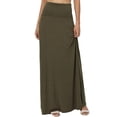 thumbnail image 1 of Jupe Longue Maxi Décontractée en Jersey Drapé Pliable pour Femmes P-3X, 1 of 7
