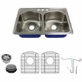 thumbnail image 3 of Transolid Meridian 33'' L x 22'' W Double Basin Drop-In Kitchen Sink with Sink Grid and Drain Assembly, 3 of 5