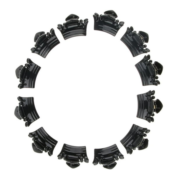 Pinzas para el cabellero de Resina Clásica para Mujer, 24x, Pinzas de Plástico, Pinzas para el cabellero, Accesorios para El Cabello Negro Yinane Mini Crown Garras de pelo