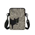 thumbnail image 2 of Chririnla Crossbody Bag for Travel, Portable Lightweight satchel pouch for Girl Black Cat Zebra Stripe Crossbody Purse, 2 of 8