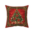 thumbnail image 2 of Fmbmuo Red Vintage Christmas Pillow Covers Soft Xmas Tree Print 18x18 Inch Decorations, 1 Pcs Removable Cover Nylon,Spandex Farmhouse Pillow cases, for Christmas Holiday Decor, 2 of 5