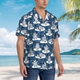 thumbnail image 5 of Daiia Snow Penguin Hawaiian Shirt for Men Gentle Cotton Regular Short Sleeve Casual-X-Large, 5 of 9