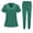 Dark Green, variant on Scrubs for Women Loose Medical Uniforms Stretchy V-Neck Yoga Scrub Pants and Tops Scrub Joggers Nursing Scrubs with Pockets White M