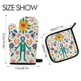 thumbnail image 2 of Yayeee Oven Mitts and Pot Holder Set of 2 Heat Resistant Kitchen Gloves Baking Hot Pad, Abstract Floral, 2 of 5