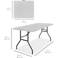 thumbnail image 2 of 6ft Plastic Folding Table, Indoor Outdoor Heavy Duty Portable w/Handle, Lock for Picnic, Party, Camping - Light Gray, 2 of 10