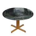 thumbnail image 3 of Orinice Stone Path Round Table Cover Stain Resistant Washable Indoor Outdoor Tablecloth Kitchen Dining Wedding Parties Elastic Edge 100% Polyester Fiber 46-50, 3 of 8